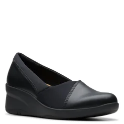 Clarks Wedges|Women's , Suttyn Walk Wedge Slip-On Black