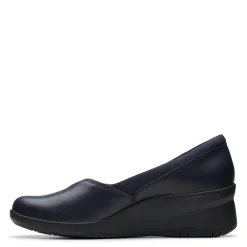 Clarks Wedges|Women's , Suttyn Walk Wedge Slip-On Navy