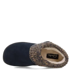 Clarks Clogs & Mules|Women's , Sweater Collar Slipper Clog Navy