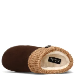 Green Market Services Co Inc Slippers|Women's Clarks, Sweater Collar Slipper Mocha