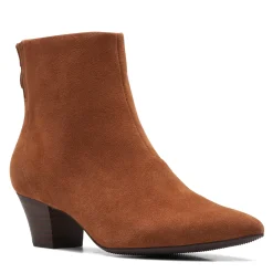 Clarks Boots|Women's , Teresa Boot Tan Suede