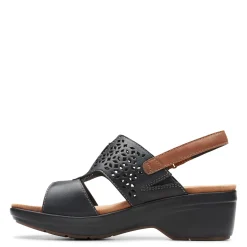Clarks Sandals|Women's , Tuleah Sun Sandal Black Leather