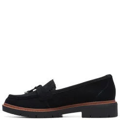 Clarks Slip-On Shoes|Women's , Westlynn Bella Loafer Black Suede