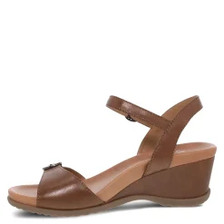 Dansko Wedges|Women's , Arielle Sandal Tan Glazed Leather