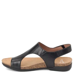 Dansko Sandals|Women's , Reece Thong Sandals Black Waxy Burnished