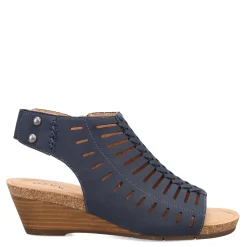 Earth Wedges|Women's , Hana 3 Sandal Navy