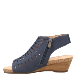 Earth Wedges|Women's , Hana 3 Sandal Navy
