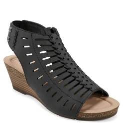 Earth Wedges|Women's , Hana 3 Sandal Black