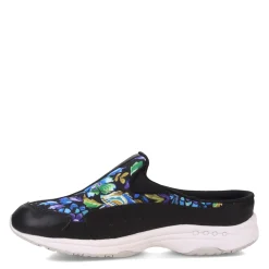 Easy Spirit Slip-On Shoes|Women's , Traveltime Classic Clog Black Blue Purple Floral