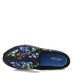 Easy Spirit Clogs & Mules|Women's , Traveltime Classic Clog Black Blue Purple Floral