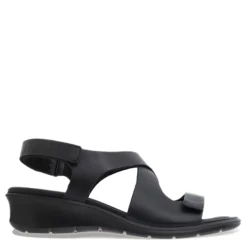 ECCO Wedges|Women's , Felicia Cross Sandal Black