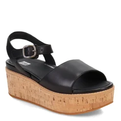 FitFlop Wedges|Women's , Eloise Cork Wrap Strap Sandal Black
