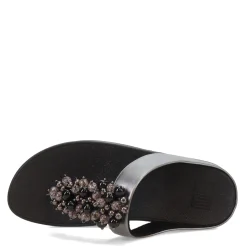 FitFlop Sandals|Women's , Fino Bauble Toe-Post Sandal Pewter Black