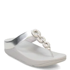 FitFlop Sandals|Women's , Fino Crystal Chain Toe-Post Sandal Silver