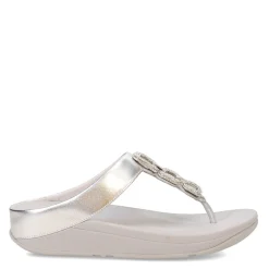 FitFlop Sandals|Women's , Fino Crystal Chain Toe-Post Sandal Silver