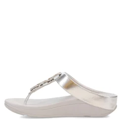 FitFlop Sandals|Women's , Fino Crystal Chain Toe-Post Sandal Silver