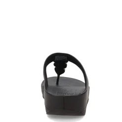 FitFlop Wedges|Women's , Fino Crystal Chain Toe-Post Sandal Black