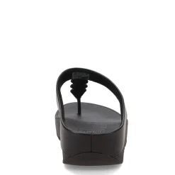 FitFlop Sandals|Women's , Fino Mirror Dome Toe-Post Sandal Black