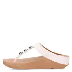 FitFlop Sandals|Women's , Fino Mirror Dome Toe-Post Sandal Urban White