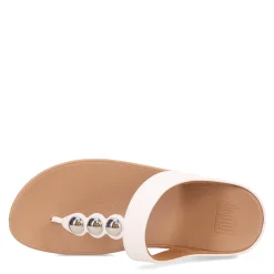 FitFlop Sandals|Women's , Fino Mirror Dome Toe-Post Sandal Urban White