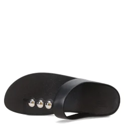 FitFlop Wedges|Women's , Fino Mirror Dome Toe-Post Sandal Black