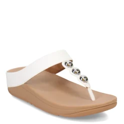 FitFlop Wedges|Women's , Fino Mirror Dome Toe-Post Sandal Urban White