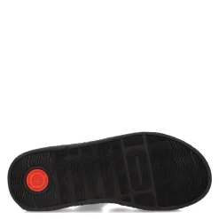 FitFlop Wedges|Women's , F-Mode Espadrille Glitz Thong Sandal Black