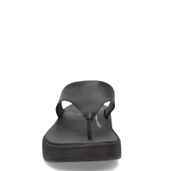 FitFlop Sandals|Women's , F-Mode Flatform Toe-Post Sandal Black