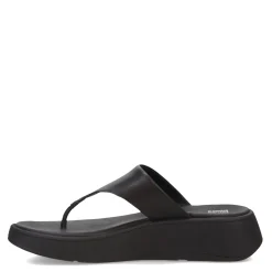 FitFlop Wedges|Women's , F-Mode Flatform Toe-Post Sandal Black