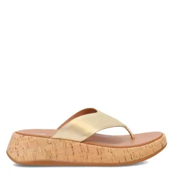 FitFlop Wedges|Women's , F-Mode Flatform Toe Post Sandal Platinum