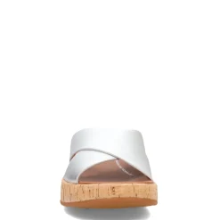 FitFlop Wedges|Women's , F-Mode Flatform Cross Slide Silver
