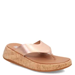 FitFlop Wedges|Women's , F-Mode Flatform Toe Post Sandal Rose Gold