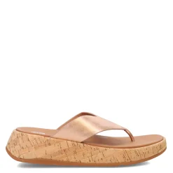 FitFlop Wedges|Women's , F-Mode Flatform Toe Post Sandal Rose Gold