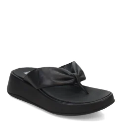 FitFlop Sandals|Women's , F-Mode Leather-Twist Toe-Post Sandal Black