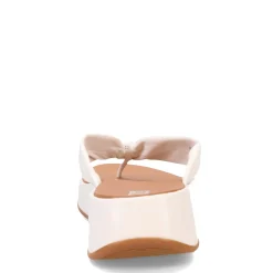 FitFlop Wedges|Women's , F-Mode Leather-Twist Toe-Post Sandal Urban White