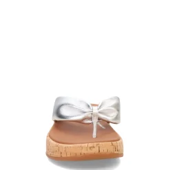 FitFlop Sandals|Women's , F-Mode Twist Flatform Thong Sandal Silver