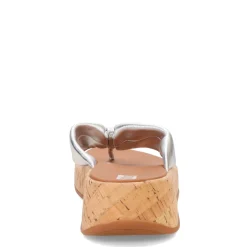 FitFlop Sandals|Women's , F-Mode Twist Flatform Thong Sandal Silver