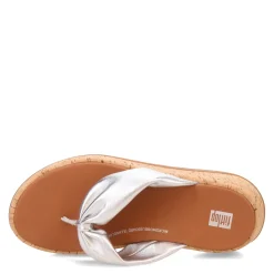 FitFlop Wedges|Women's , F-Mode Twist Flatform Thong Sandal Silver
