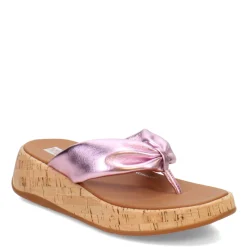 FitFlop Wedges|Women's , F-Mode Twist Flatform Thong Sandal Metallic Wild Lilac