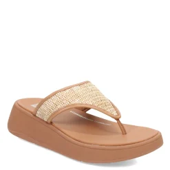 FitFlop Wedges|Women's , F-Mode Woven Flatform Toe Post Sandal Tan