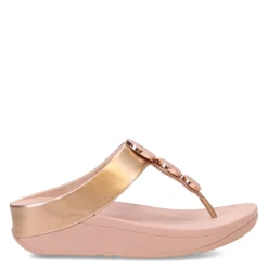 FitFlop Wedges|Women's , HALO Bead-Circle Toe-Post Sandal Rose Gold