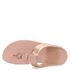 FitFlop Wedges|Women's , HALO Bead-Circle Toe-Post Sandal Rose Gold
