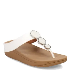 FitFlop Wedges|Women's , Halo Beaded Circle Toe-Post Sandal Urban White