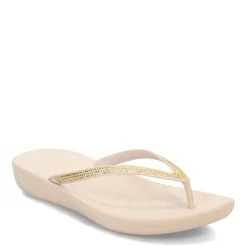 FitFlop Sandals|Women's , iQushion Sparkle Flip-Flop Beige