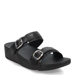 FitFlop Wedges|Women's , Lulu Adjustable Buckle Slide Sandal Black