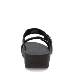 FitFlop Wedges|Women's , Lulu Adjustable Buckle Slide Sandal Black
