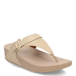 FitFlop Wedges|Women's , Lulu Adjustable Thong Sandal Latte Beige
