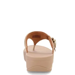 FitFlop Wedges|Women's , Lulu Adjustable Thong Sandal Latte Beige