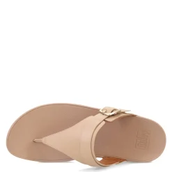 FitFlop Wedges|Women's , Lulu Adjustable Thong Sandal Latte Beige