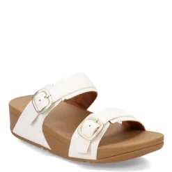 FitFlop Wedges|Women's , Lulu Adjustable Buckle Slide Sandal Urban White